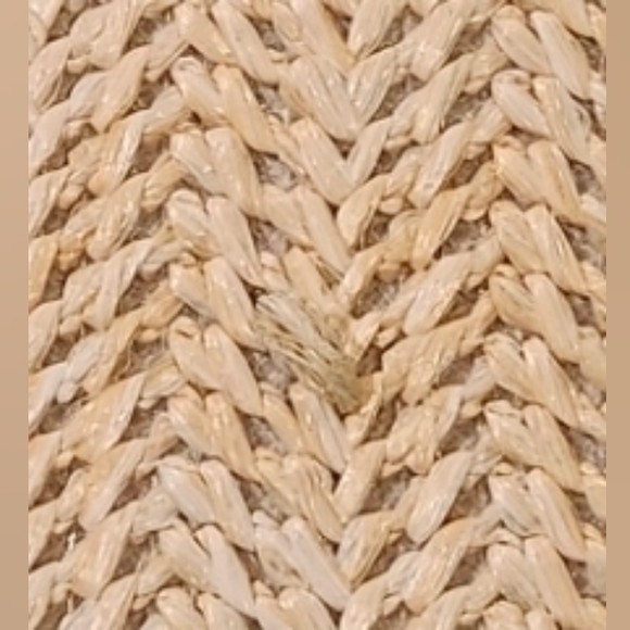 Vintage Tan/Cream Pearl Beaded Woven Handbag with Gold Accents - Picture 4 of 4